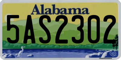 AL license plate 5AS2302