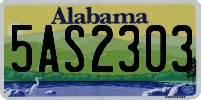 AL license plate 5AS2303
