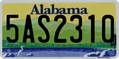 AL license plate 5AS2310