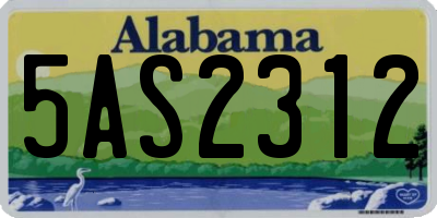 AL license plate 5AS2312
