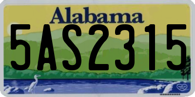 AL license plate 5AS2315