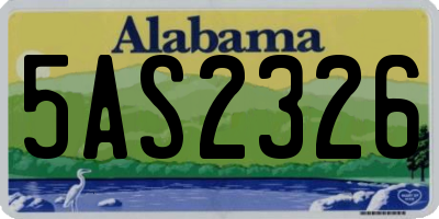 AL license plate 5AS2326