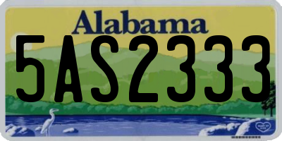 AL license plate 5AS2333