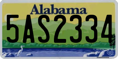 AL license plate 5AS2334