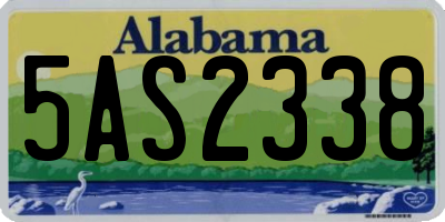 AL license plate 5AS2338