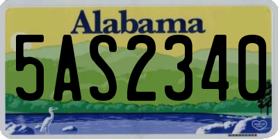 AL license plate 5AS2340