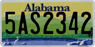 AL license plate 5AS2342
