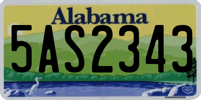 AL license plate 5AS2343