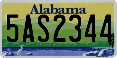 AL license plate 5AS2344