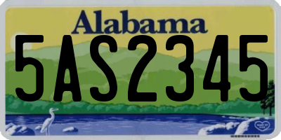 AL license plate 5AS2345
