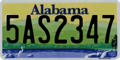 AL license plate 5AS2347