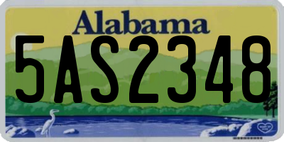 AL license plate 5AS2348