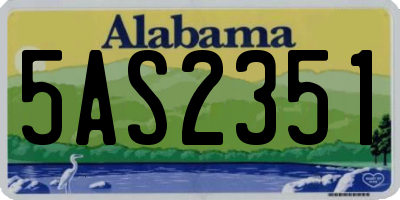 AL license plate 5AS2351