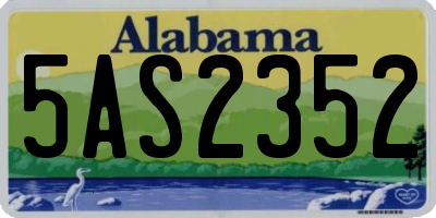 AL license plate 5AS2352