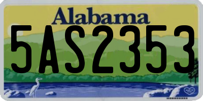 AL license plate 5AS2353