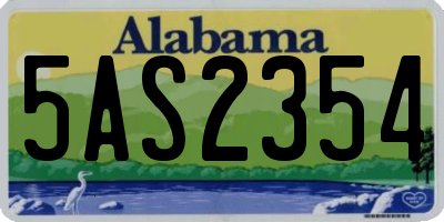AL license plate 5AS2354