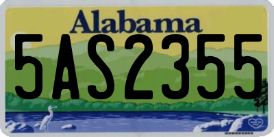 AL license plate 5AS2355