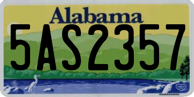 AL license plate 5AS2357