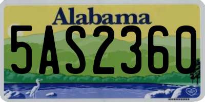 AL license plate 5AS2360
