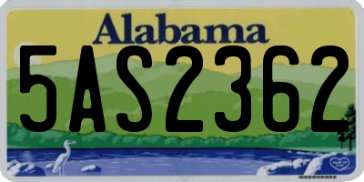 AL license plate 5AS2362