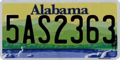 AL license plate 5AS2363