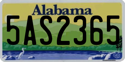 AL license plate 5AS2365