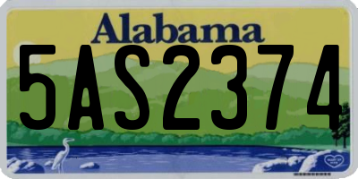AL license plate 5AS2374