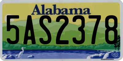 AL license plate 5AS2378