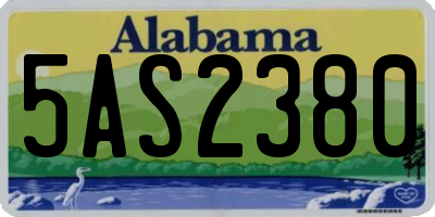 AL license plate 5AS2380