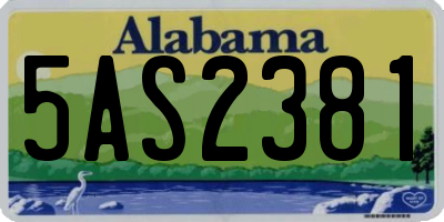 AL license plate 5AS2381
