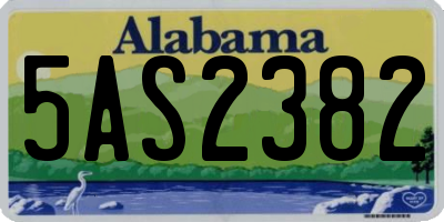 AL license plate 5AS2382
