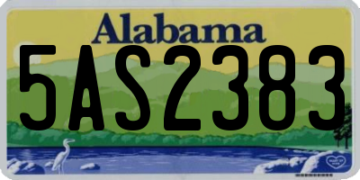 AL license plate 5AS2383