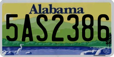AL license plate 5AS2386