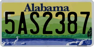 AL license plate 5AS2387