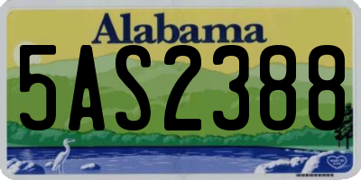 AL license plate 5AS2388