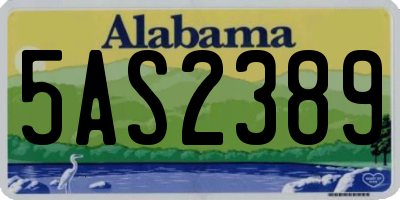 AL license plate 5AS2389