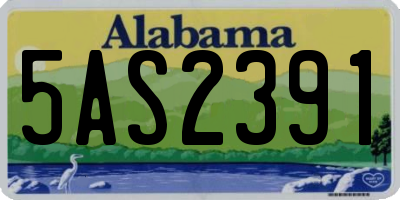 AL license plate 5AS2391