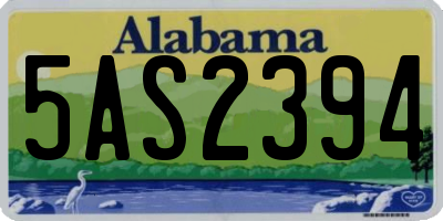 AL license plate 5AS2394