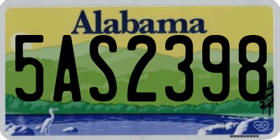 AL license plate 5AS2398