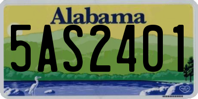 AL license plate 5AS2401