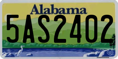 AL license plate 5AS2402