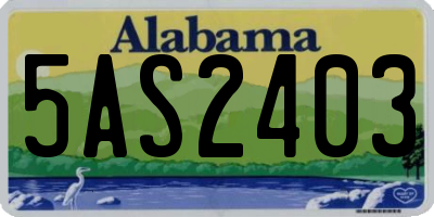 AL license plate 5AS2403