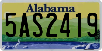 AL license plate 5AS2419