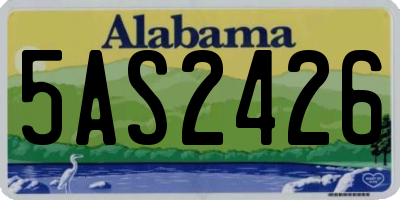 AL license plate 5AS2426