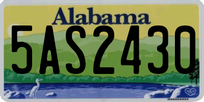 AL license plate 5AS2430