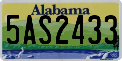 AL license plate 5AS2433