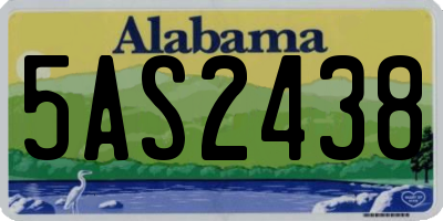 AL license plate 5AS2438