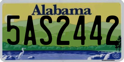 AL license plate 5AS2442