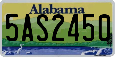 AL license plate 5AS2450