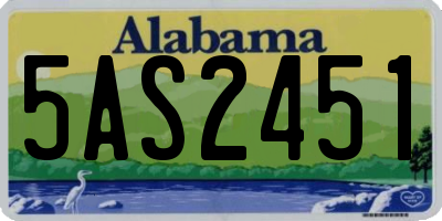 AL license plate 5AS2451